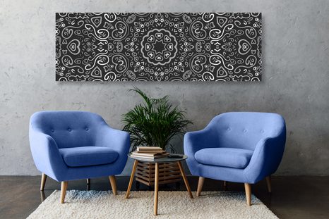 TABLOU MANDALA IUBIRII ÎN DESIGN ALB-NEGRU - TABLOURI ALB-NEGRU - TABLOURI