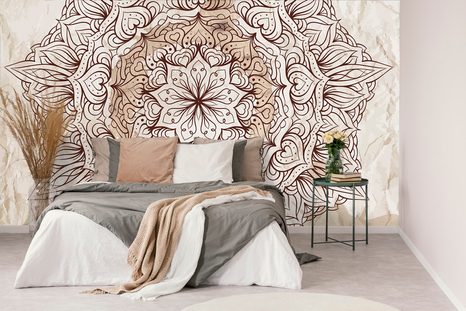 CARTA DA PARATI – MANDALA ETNICA ASTRATTA - CARTA DA PARATI FENG SHUI - CARTA DA PARATI