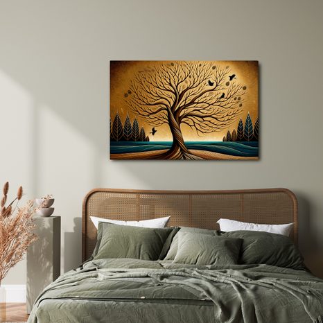 OBRAZ PODZIMNÍ STROM ŽIVOTA S PTÁKY - OBRAZY STROMY ŽIVOTA - OBRAZY