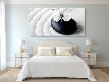 OBRAZ ZEN KÁMEN S MOTÝLEM - OBRAZY FENG SHUI - OBRAZY