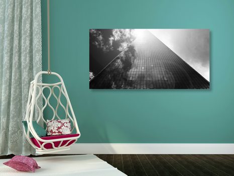 WANDBILD WOLKENKRATZER IN SCHWARZ-WEISS - SCHWARZ-WEISSE BILDER - BILDER