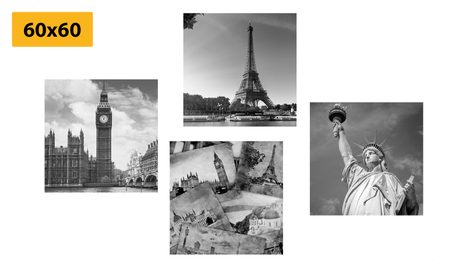 SET OBRAZŮ MĚSTA A HISTORICKÉ POHLEDNICE - SESTAVY OBRAZŮ - OBRAZY