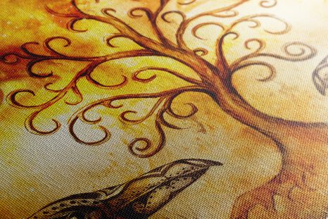 CANVAS PRINT TREE OF LIFE WITH RAVENS - OBRAZY STROMY ŽIVOTA - PICTURES