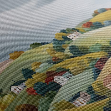 WANDBILD MALERISCHE HERBSTDÖRFER - BUNTE HÄUSER - BILDER