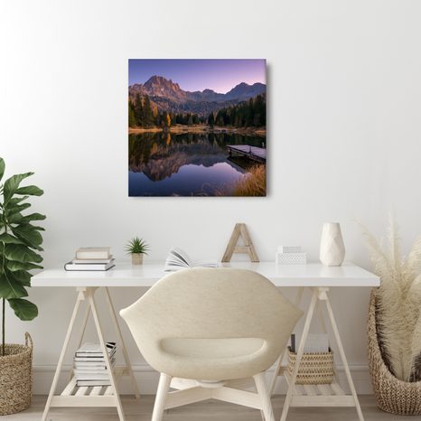 WANDBILD SPIEGELUNG DER BERGE IM SEE - BILDER SEEN - BILDER