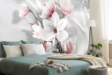 SELF ADHESIVE WALLPAPER WHITE MAGNOLIA - WALLPAPERS - 🔥 TOTAL SALE 🔥