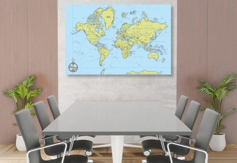 OBRAZ NA KORKU STYLOVÁ MAPA S KOMPASEM - OBRAZY NA KORKU - OBRAZY