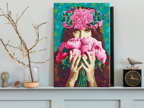 Kép festése számok szerint éteri nő virágokkal | Dovido.hu