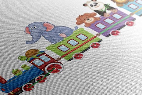 OBRAZ VLÁČEK SE ZVÍŘÁTKY - DĚTSKÉ OBRAZY - OBRAZY