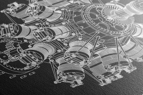 OBRAZ HVĚZDICOVÝ MOTOR - ČERNOBÍLÉ OBRAZY - OBRAZY