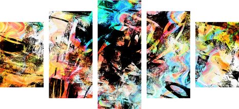 TABLOU 5-PIESE ARTĂ GRAFFITI UNICE - TABLOURI POP ART - TABLOURI
