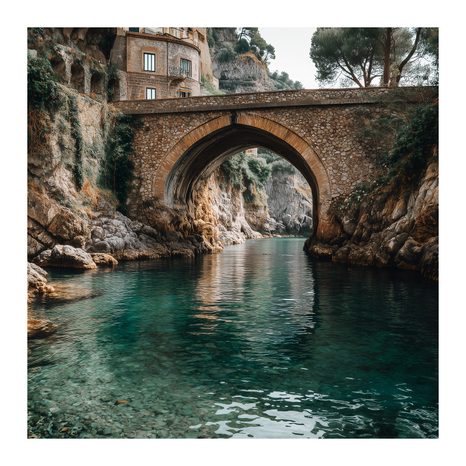 WANDBILD STEINBRÜCKE IN DER NATUR - BILDER VON STÄDTEN - BILDER