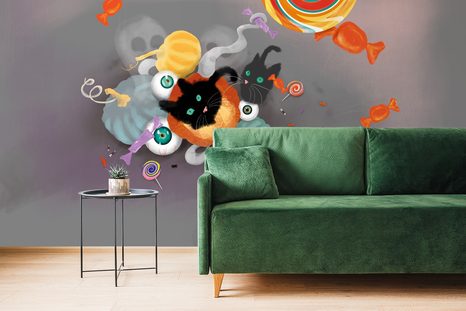 TAPETA HALLOWEENSKÉ SLADKOSTI - DĚTSKÉ TAPETY - TAPETY