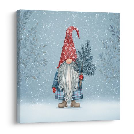 WEIHNACHTLICHES WANDBILD FESTLICHE ATMOSPHÄRE MIT EINEM WICHTEL - WEIHNACHTS- UND WINTERBILDER - BILDER