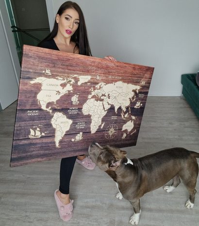 TABLOU HARTA PE LEMN - TABLOURI CU HĂRȚI - TABLOURI