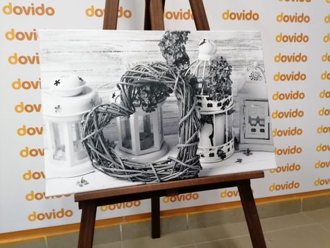 WANDBILD IM VINTAGE-STIL IN SCHWARZ-WEISS - SCHWARZ-WEISSE BILDER - BILDER