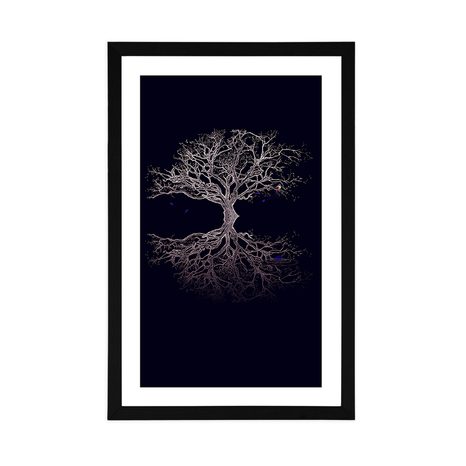PLAKÁT S PASPARTOU TAJEMNÝ STROM ŽIVOTA - MOTIVY Z NAŠÍ DÍLNY - PLAKÁTY