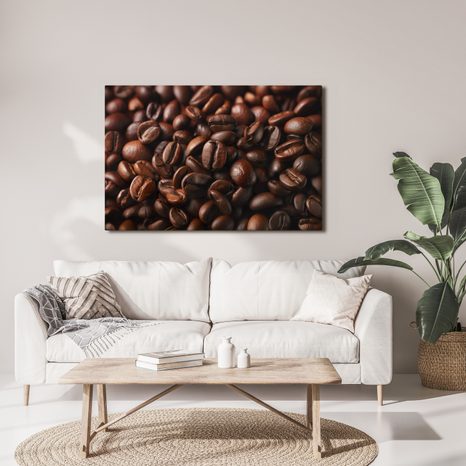 WANDBILD KAFFEEBOHNEN IM DETAIL - BILDER VON ESSEN UND GETRÄNKEN - BILDER