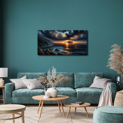 OBRAZ BOUŘKOVÉ MRAKY NAD OCEÁNEM - OBRAZY VÝCHOD A ZÁPAD SLUNCE - OBRAZY