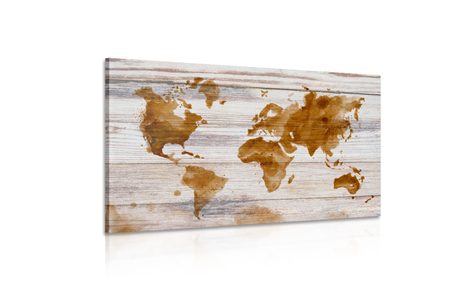 TABLOU CONTURUL DE HARTA PE FUNDAL DIN LEMN - TABLOURI CU HĂRȚI - TABLOURI