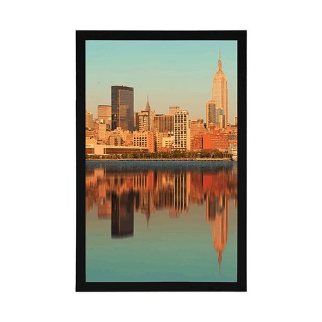 POSTER CHARMING NEW YORK CITY REFLECTED IN THE WATER - CITIES - POSTERS