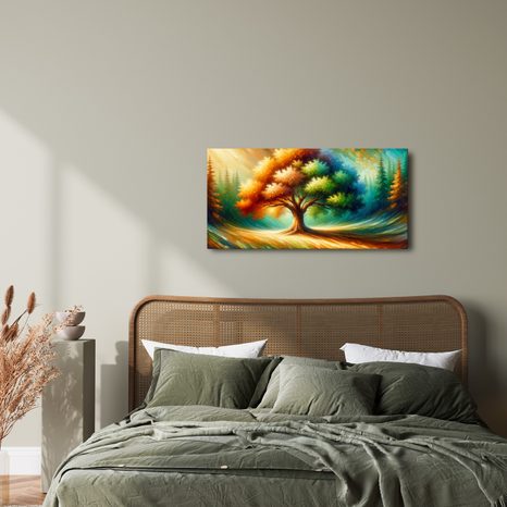 OBRAZ BAREVNÝ STROM ŽIVOTA V PŘÍRODĚ - OBRAZY STROMY ŽIVOTA - OBRAZY