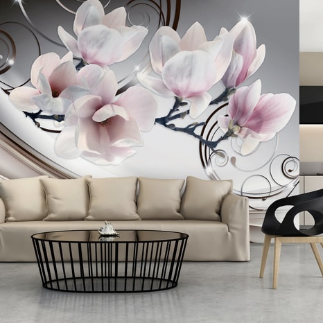 PHOTO WALLPAPER WITH BLOOMING MAGNOLIA