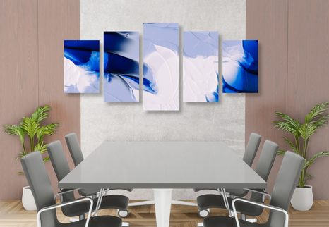 TABLOU 5-PIESE PICTURĂ ARTISTICĂ DE TREI CULORI - TABLOURI ABSTRACTE - TABLOURI