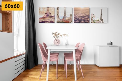 SET DI QUADRI – TORRE EIFFEL A PARIGI - COLLEZIONI DI QUADRI - STAMPE E QUADRI