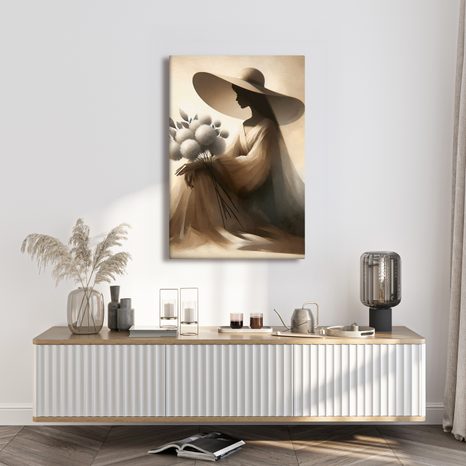 OBRAZ ELEGANTNÍ ŽENA S KVĚTINOU - PICTURES OF WOMEN - PICTURES