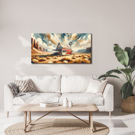 OBRAZ POD POUŠTNÍ OBLOHOU - VINTAGE A RETRO OBRAZY - OBRAZY