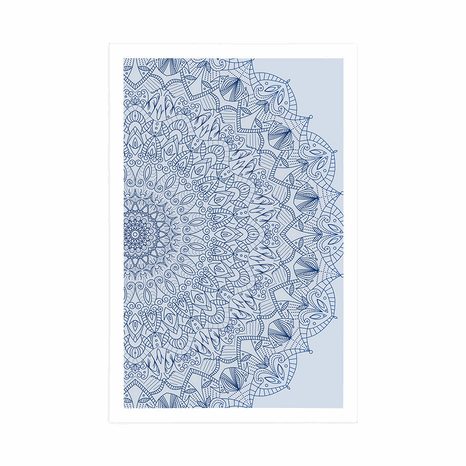 PLAKÁT DETAILNÍ MANDALA V MODRÉ BARVĚ - FENG SHUI - PLAKÁTY