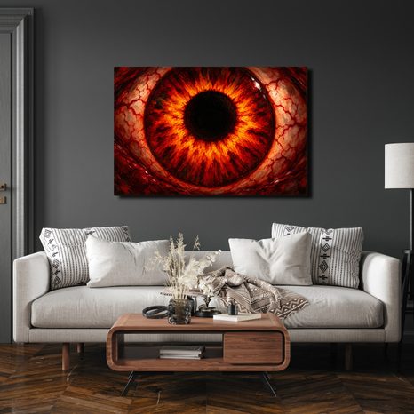 QUADRO SU TELA – OCCHIO DI FUOCO ROSSO - QUADRI HALLOWEEN E HORROR - STAMPE E QUADRI