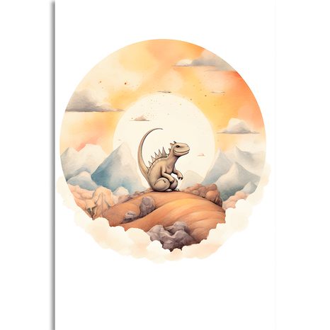 QUADRO SU TELA – MONDO DEI DINOSAURI SOGNANTE - ANIMALI DA SOGNO - STAMPE E QUADRI