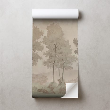 TAPET AUTOADEZIV ACUARELĂ DELICATĂ DE PĂDURE - TAPET PĂDURE - TAPETURI