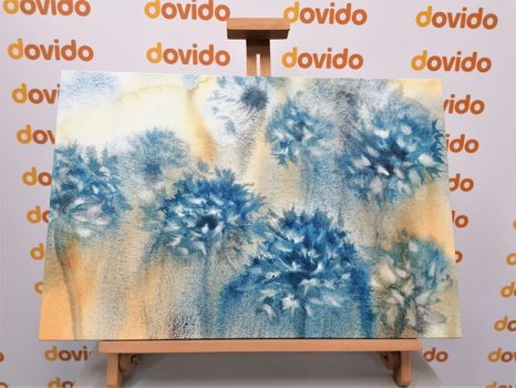 KÉP KÉK PITYPANG AKVARELL KIVITELBEN - VIRÁGMINTÁS KÉPEK - KÉPEK