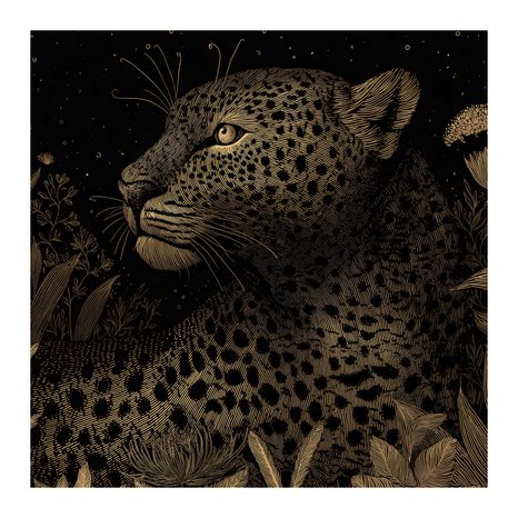 WANDBILD GEHEIMNISVOLLER BLICK DES LEOPARDEN - BILDER VON LÖWEN UND TIGERN - BILDER