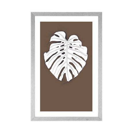 POSTER – FOGLIA SU SFONDO MARRONE - MOTIVI DALLA NOSTRA OFFICINA - POSTER