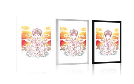 POSTER WITH MOUNT HINDU GANESHA - FENG SHUI - POSTERS