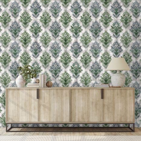 FOTOTAPETA ZELENÉ VINTAGE ORNAMENTY - VZOROVANÉ TAPETY - TAPETY