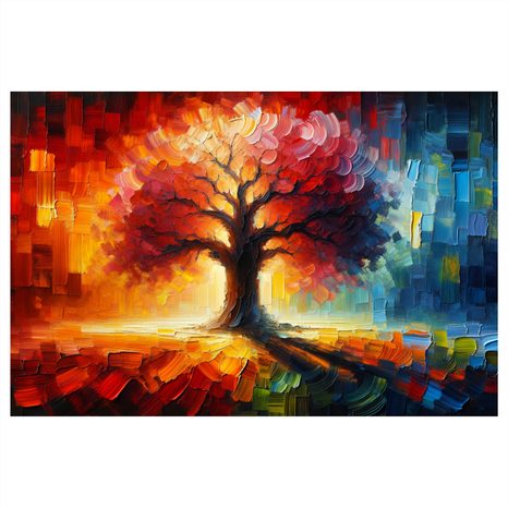 WANDBILD BAUM DES LEBENS IN REGENBOGENFARBEN - BILDER BÄUME DES LEBENS - BILDER