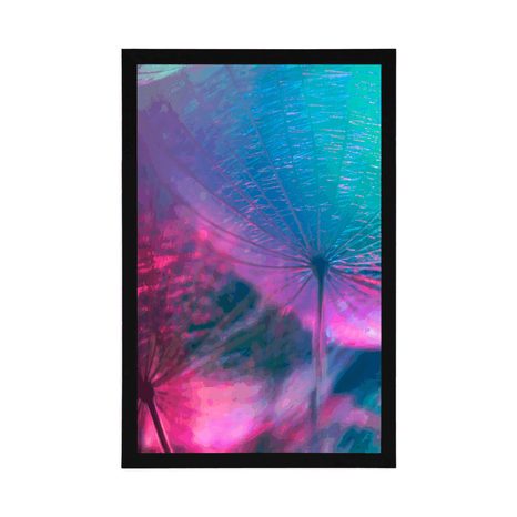 POSTER DANDELION IN PASTEL COLORS - FLOWERS - POSTERS