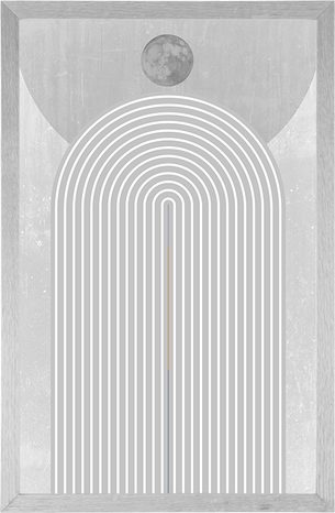 PLAGÁT MODERNÁ ŠEDÁ DÚHA MID-CENTURY - MOTÍVY Z NAŠEJ DIELNE - PLAGÁTY