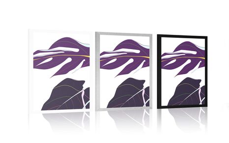 POSTER LILA BLÄTTER DER MONSTERA - MOTIVE AUS UNSERER WERKSTATT - POSTER