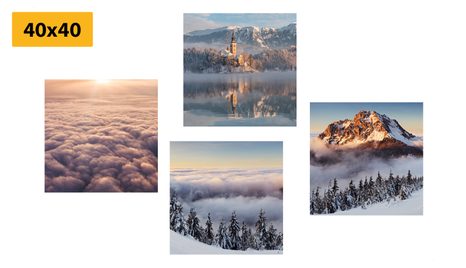 KOMPLET SLIK ZIMSKA NARAVA Z OBLAKI - KOMPLETI SLIK - SLIKE