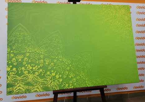 WANDBILD MODERNE MANDALA-ELEMENTE IN GRÜNTÖNEN - BILDER MIT FENG SHUI-MOTIVEN - BILDER