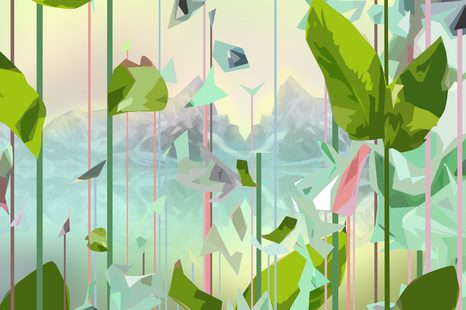 WANDBILD ABSTRAKTES PARADIES - BILDER BÄUME UND LAUB - BILDER