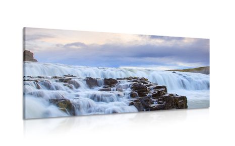 CANVAS PRINT ICELANDIC WATERFALLS - PICTURES OF NATURE AND LANDSCAPE - PICTURES