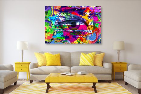 WANDBILD MENSCHLICHES AUGE IM POP-ART-STIL - POP-ART-BILDER - BILDER