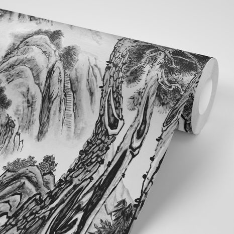 SELF ADHESIVE WALLPAPER CHINESE BLACK AND WHITE LANDSCAPE PAINTING - SELF-ADHESIVE WALLPAPERS - WALLPAPERS